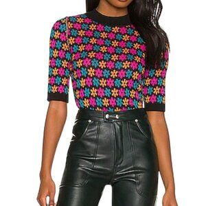 Free People Winter Warmer Bodysuit Black Motif Size XS